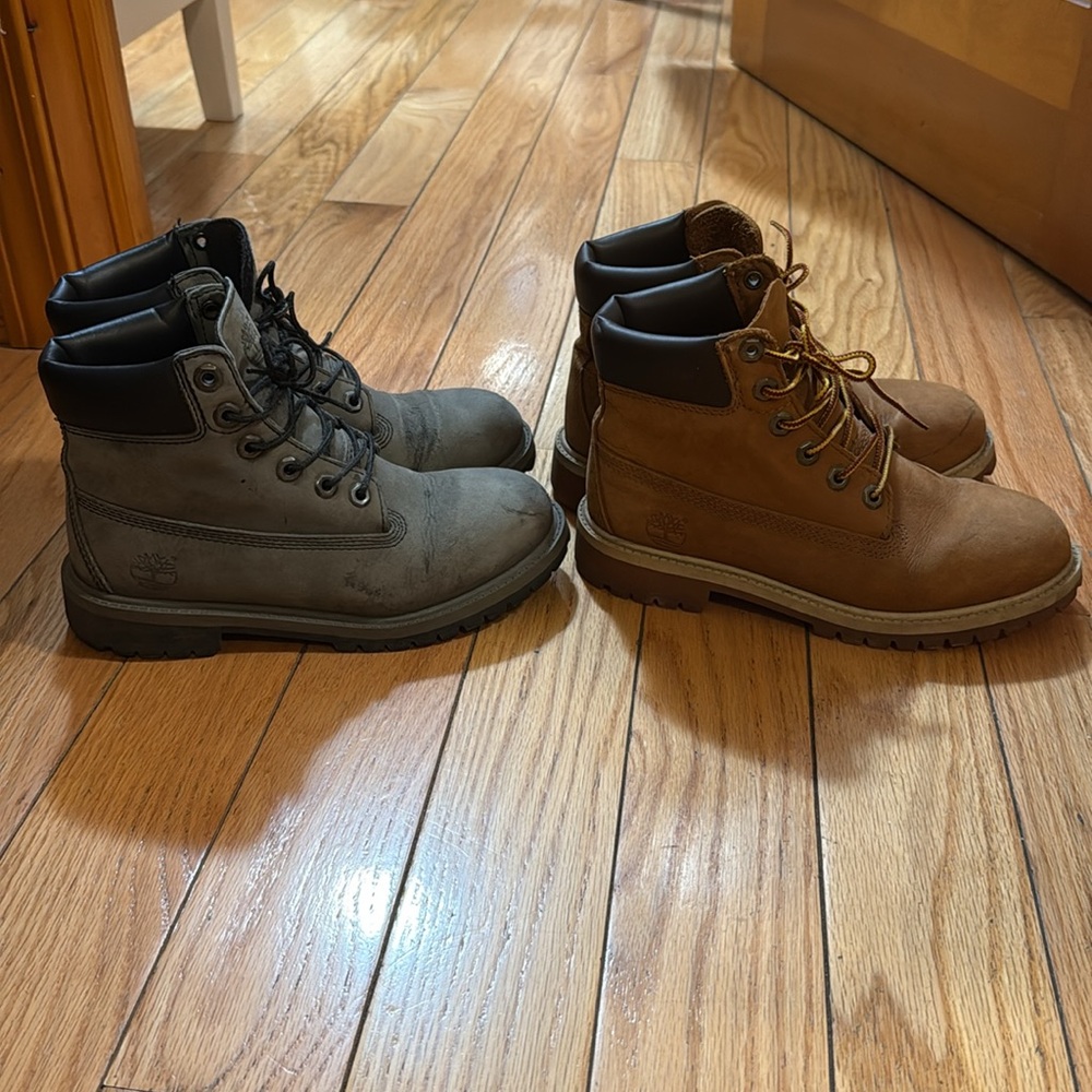 2 pairs of Timberlands Linden Boots Kids sz 4 Women sz 6